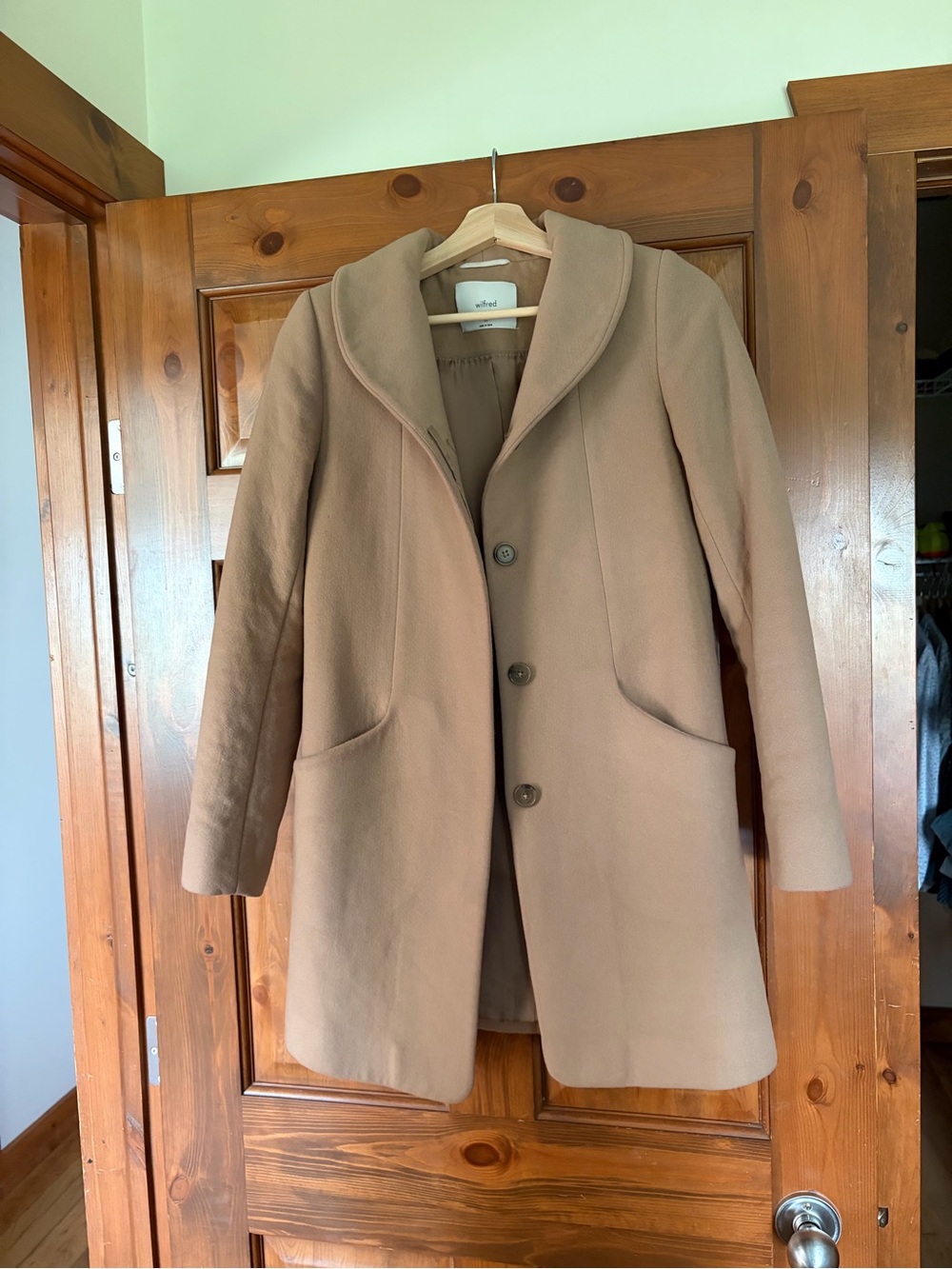 Aritzia Wilfred Cocoon Coat Camel Color